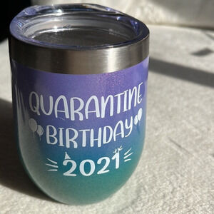 Cheers to a Glittering Quarantine Birthday: 2021‎ Insulated Wine Tumbler Mermaid